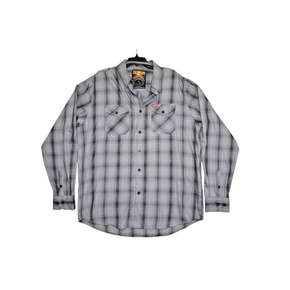 Dixxon Flannel “The Limited” XL Gray Plaid D-Lux Bamboo Blend Snap Button Shirt - Picture 1 of 7